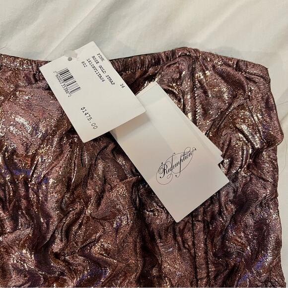 Redemption Womens NWT Textured Rose Gold Mini Tube Dress sz 36 IT 0 US - Picture 7 of 16